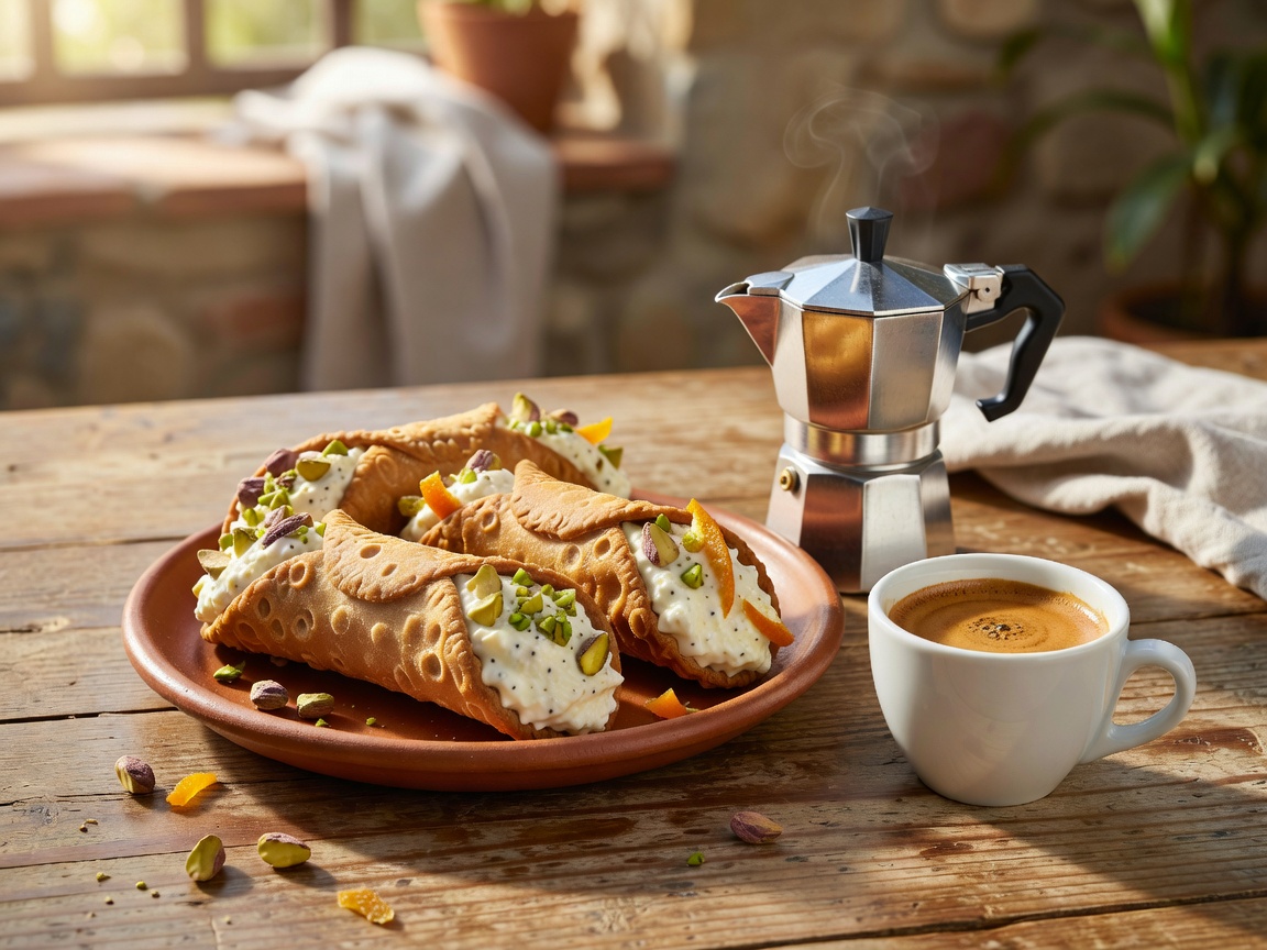 Sicilian Cannoli and Espresso